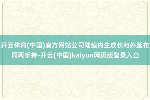 开云体育(中国)官方网站公司陆续内生成长和外延布局两手持-开云(中国)kaiyun网页版登录入口